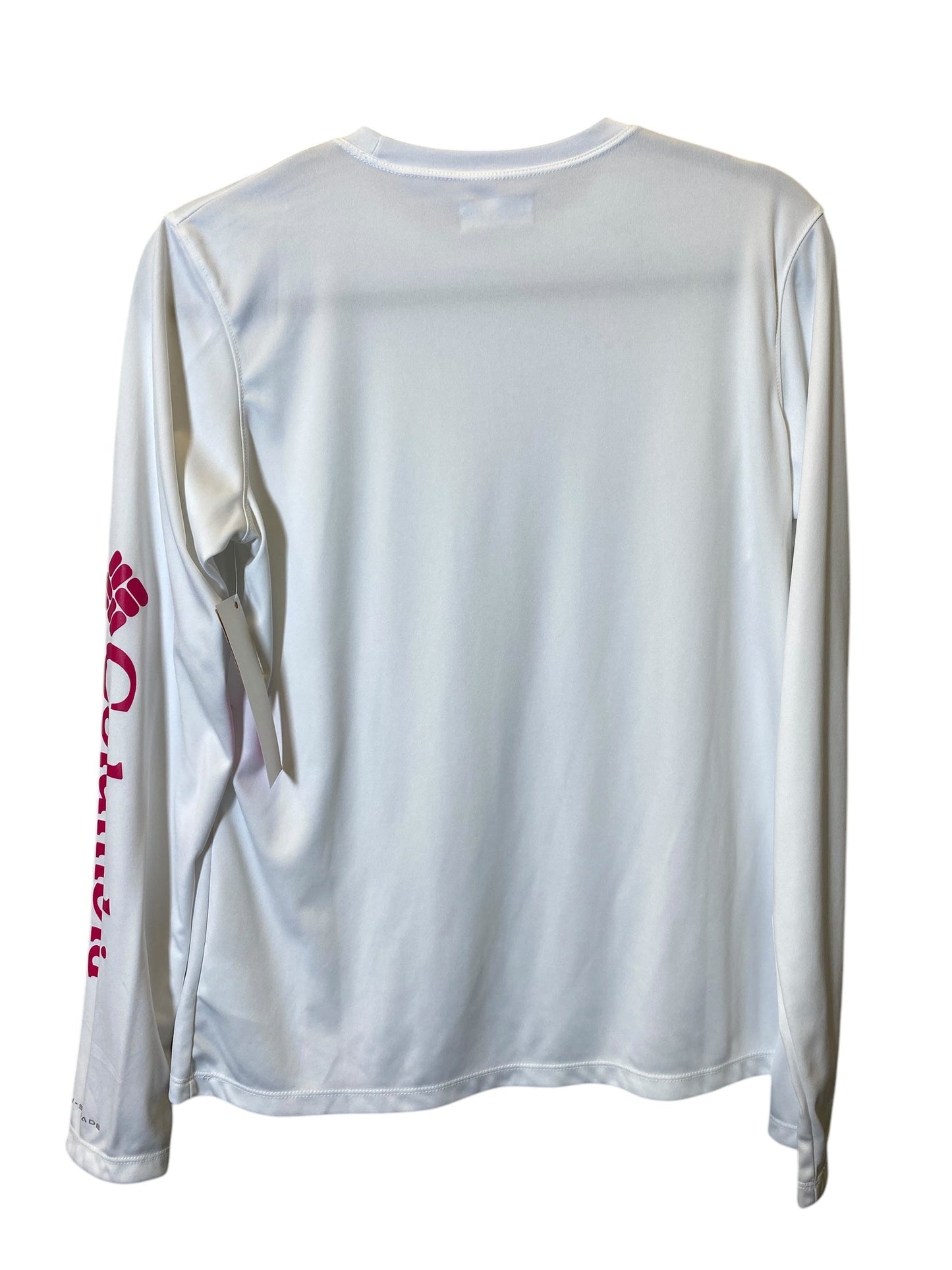 Athletic Top Long Sleeve Collar By Columbia In White, Size: M