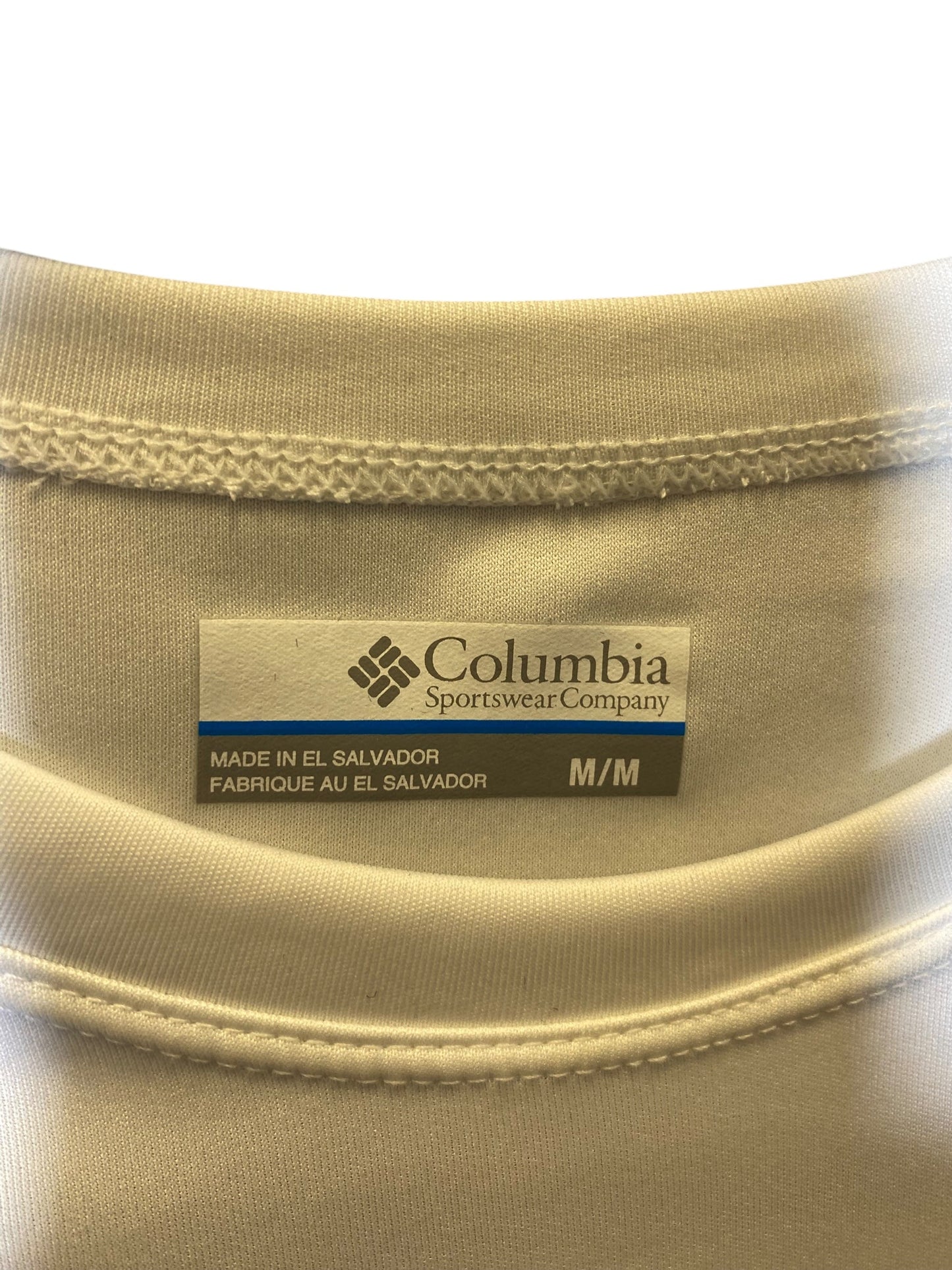 Athletic Top Long Sleeve Collar By Columbia In White, Size: M