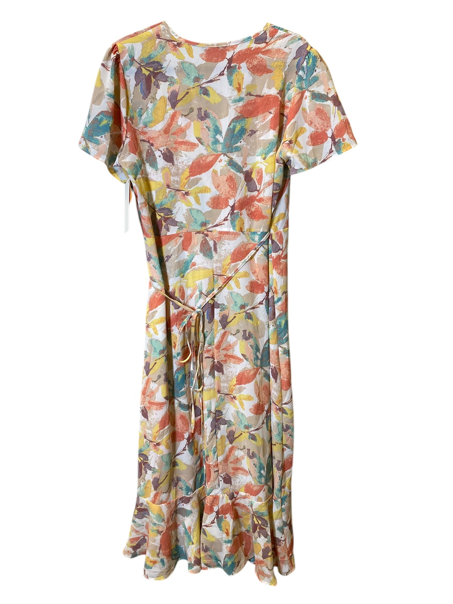 Dress Casual Midi By Clothes Mentor In Floral Print, Size: L