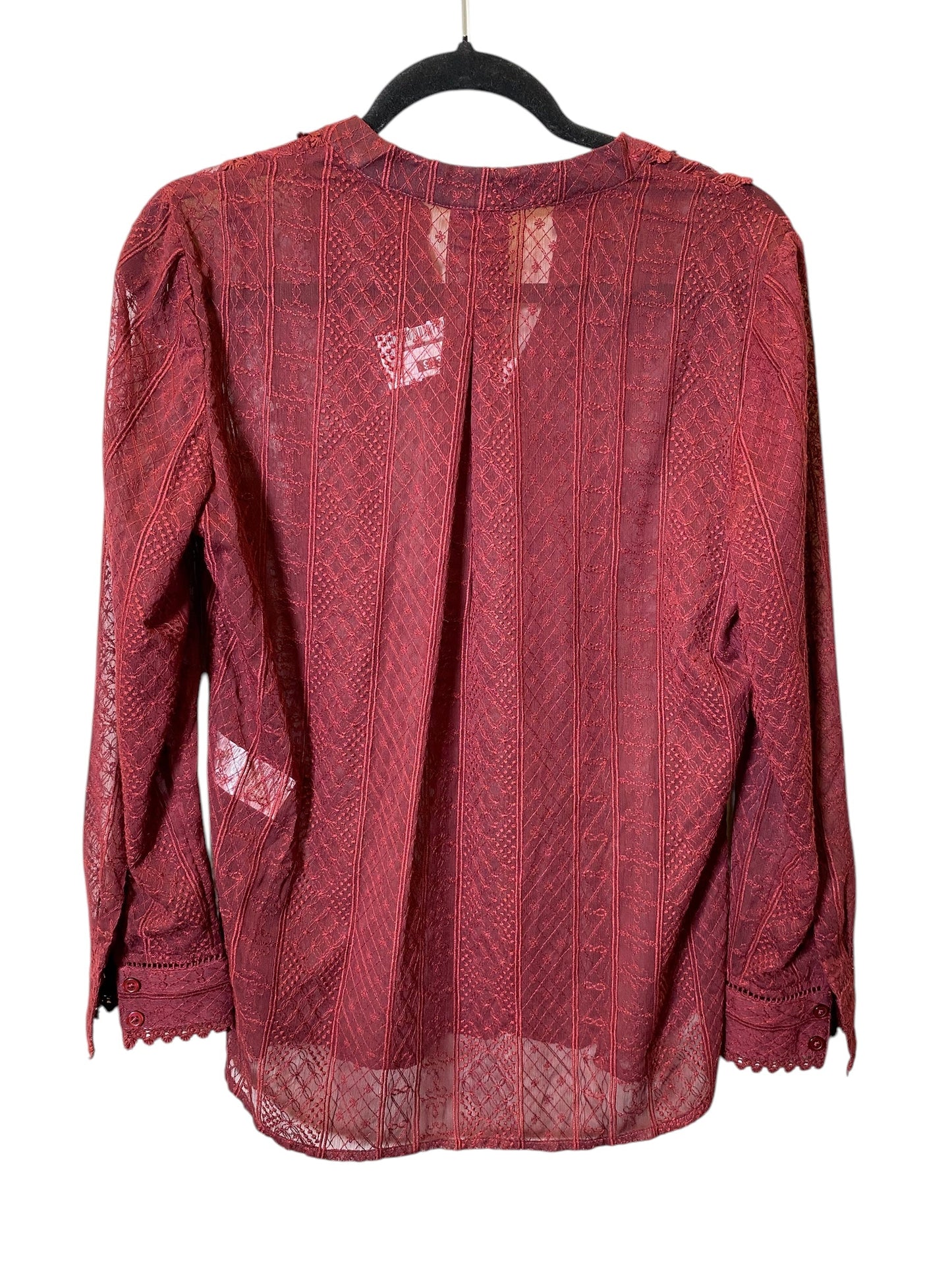 Top Long Sleeve By Chicos In Maroon, Size: S