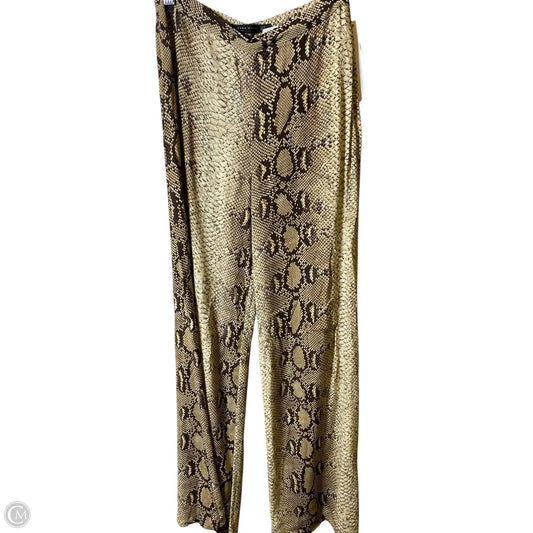 Pants Wide Leg By Zara Women In Animal Print, Size: Xs