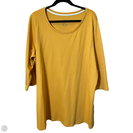 Top Long Sleeve By Isaac Mizrahi In Yellow, Size: 2x