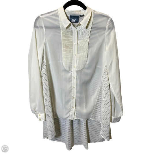 Top Long Sleeve By Maeve In Black & Cream, Size: 8