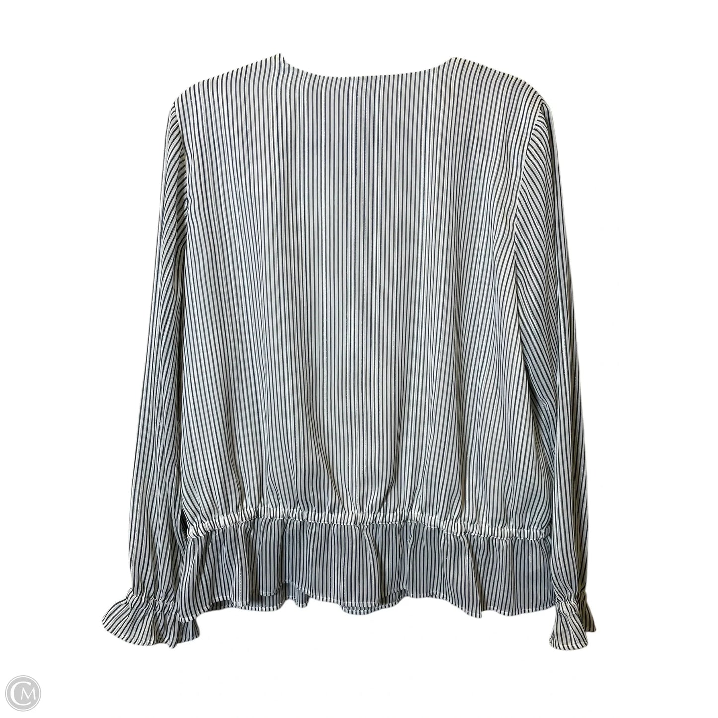 Top Long Sleeve By Loft In Striped Pattern, Size: L