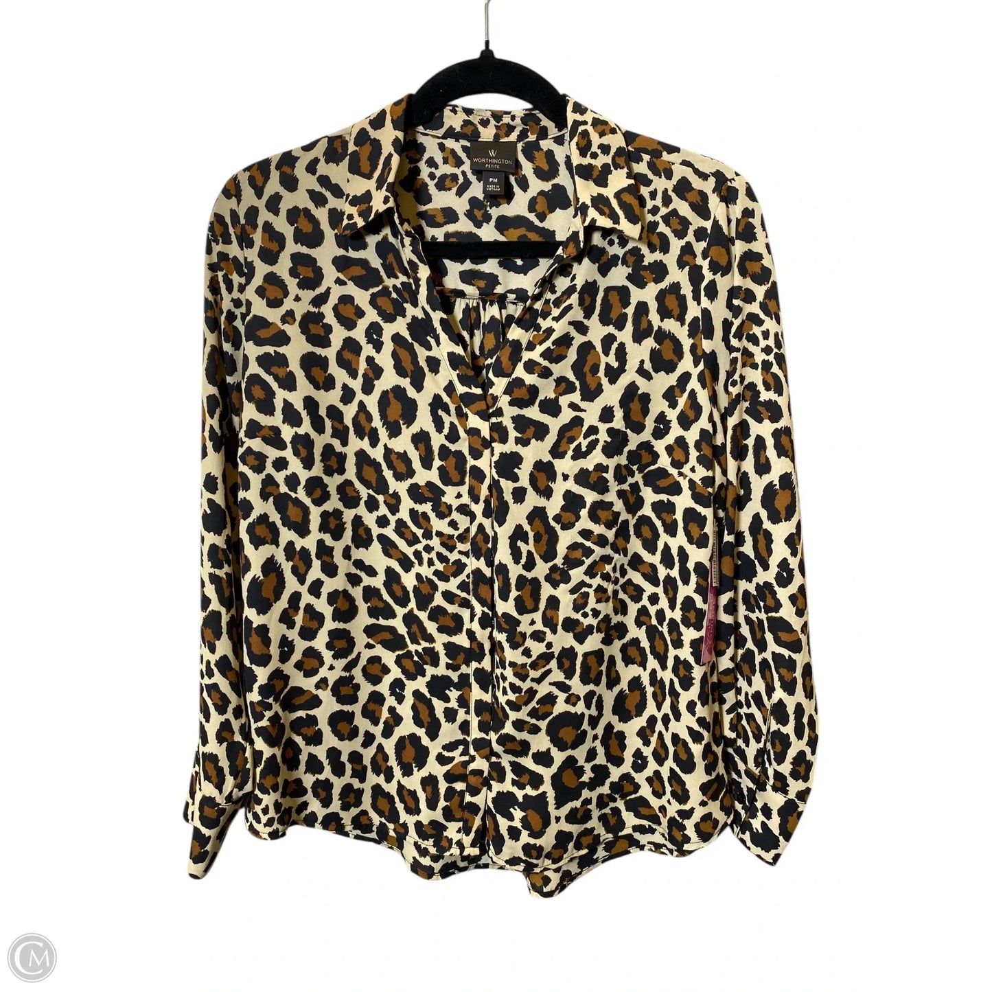 Top 3/4 Sleeve By Worthington In Animal Print, Size: Mp