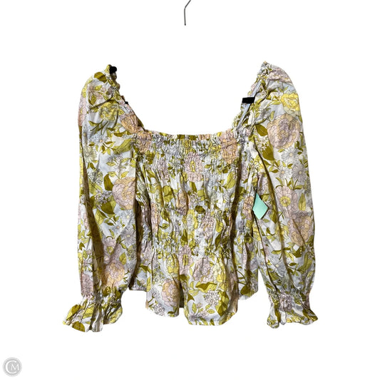 Top 3/4 Sleeve By Who What Wear In Floral Print, Size: M