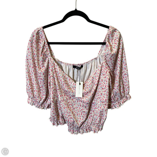 Top Short Sleeve By Sugar Lips In Floral Print, Size: Xl