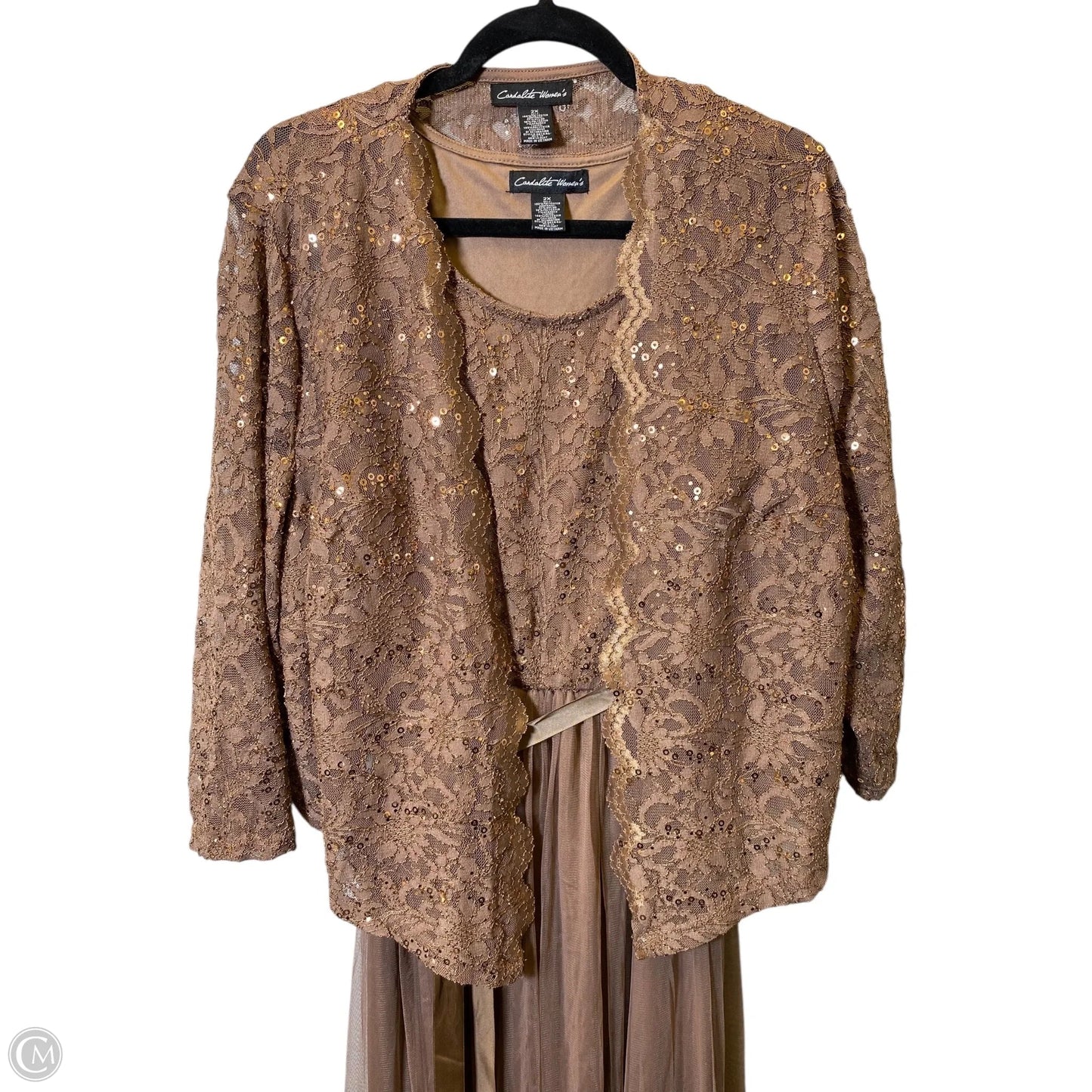 Dress Set 2pc By Clothes Mentor In Brown, Size: 2x