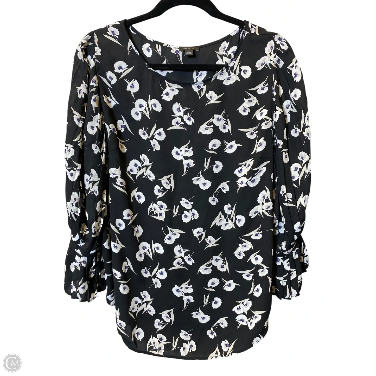 Top 3/4 Sleeve By Ann Taylor In Floral Print, Size: M