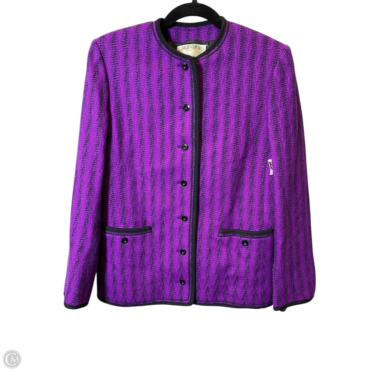 Jacket Designer By Jaeger-lecoultre In Black & Purple, Size: 10