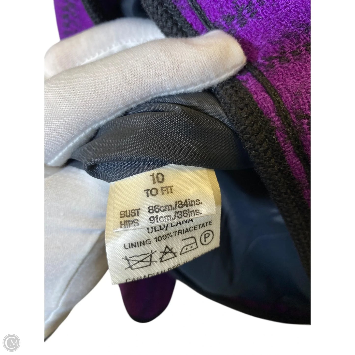 Jacket Designer By Jaeger-lecoultre In Black & Purple, Size: 10