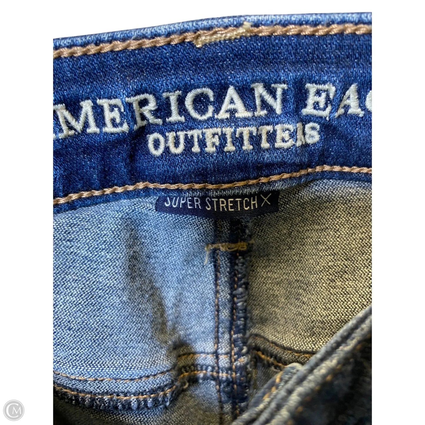 Jeans Skinny By American Eagle In Blue Denim, Size: 8
