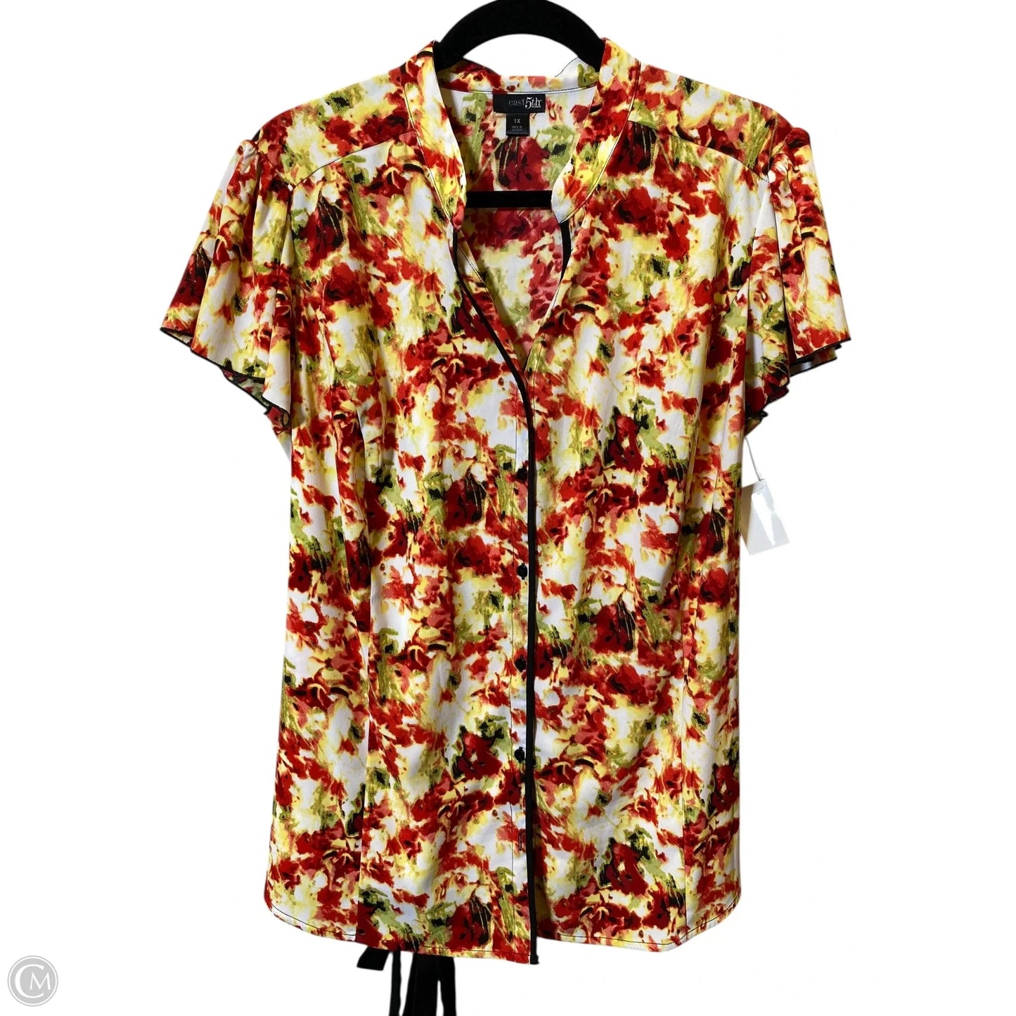 Blouse Short Sleeve By East 5th In Multi-colored, Size: 1x