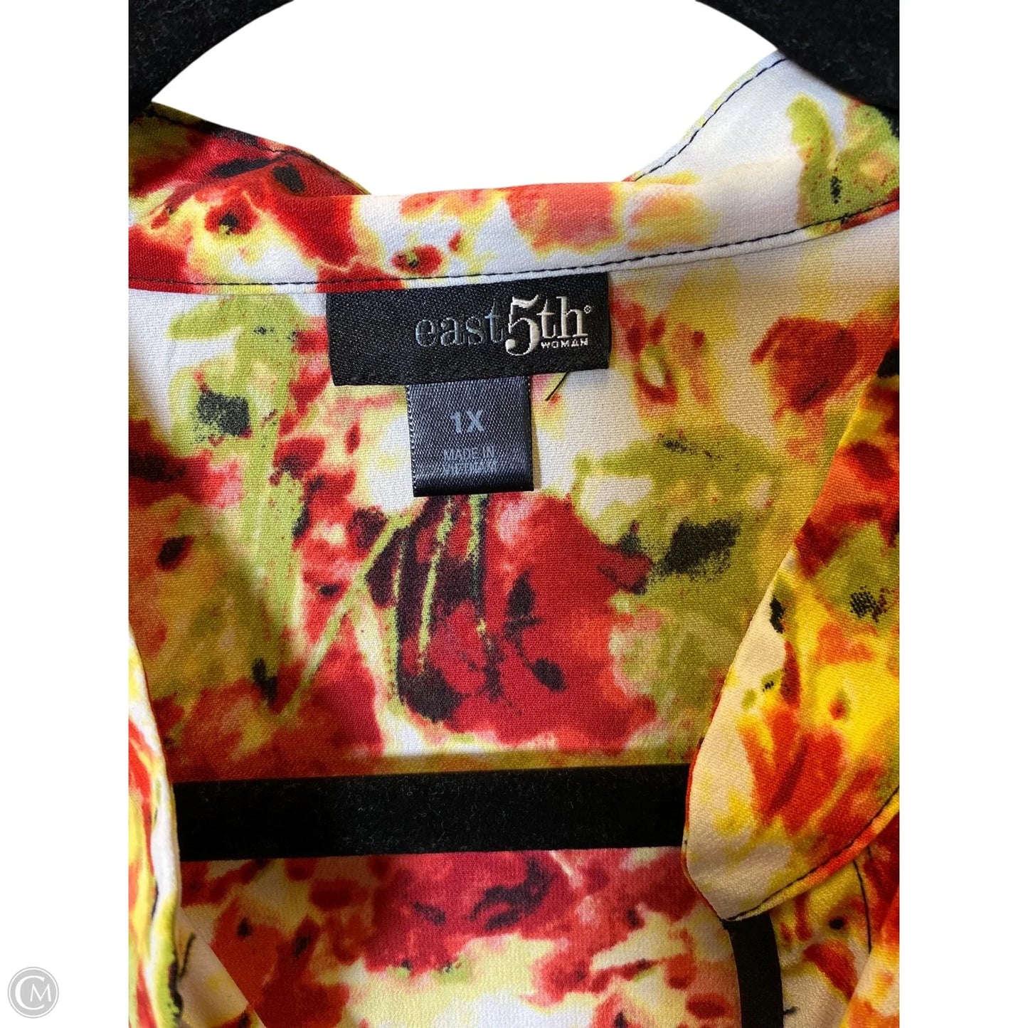 Blouse Short Sleeve By East 5th In Multi-colored, Size: 1x