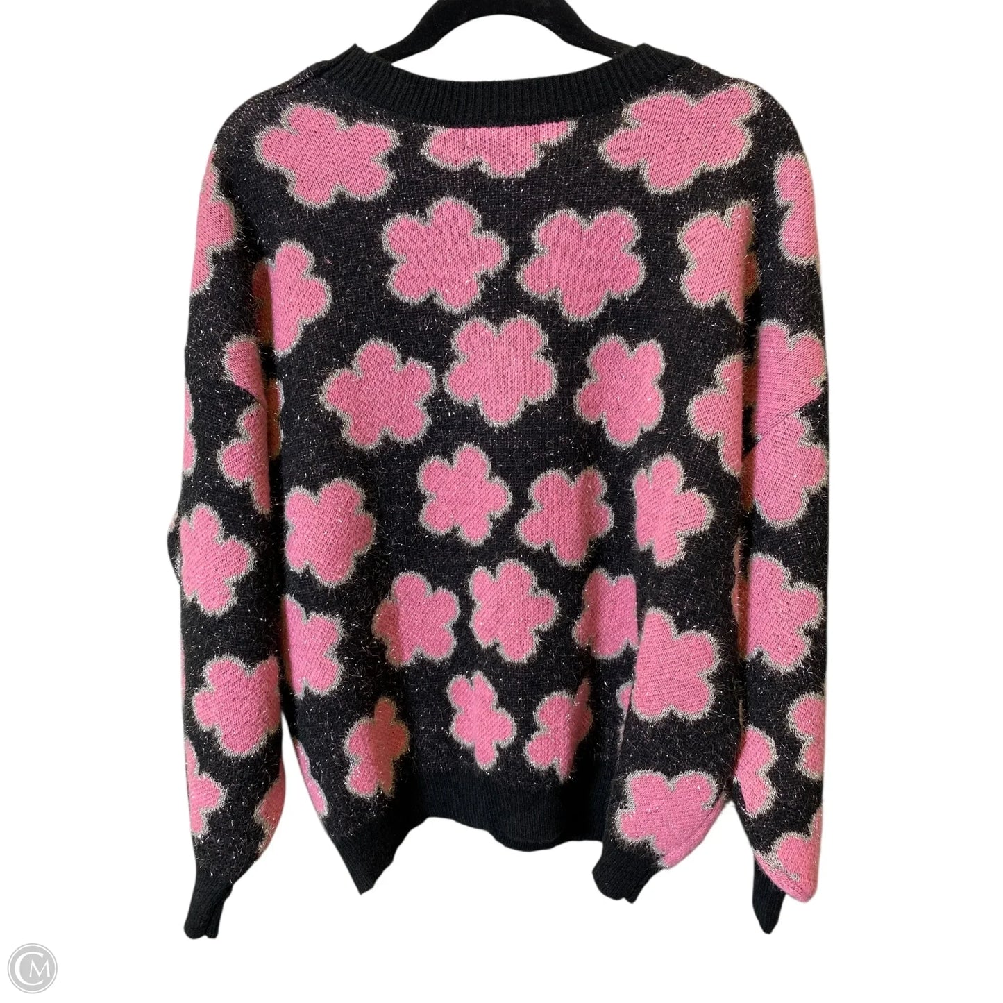 Sweater By Peach Love Cream California In Black & Pink, Size: M