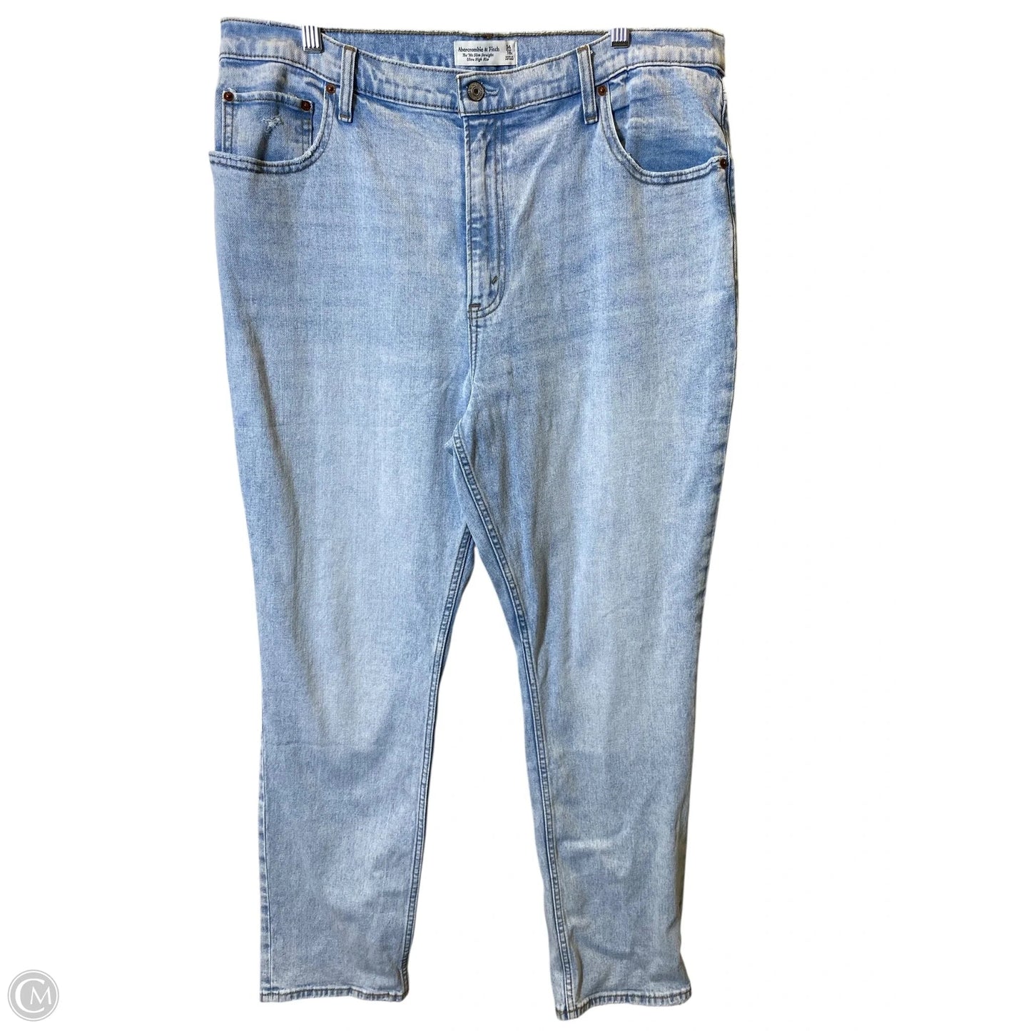 Jeans Straight By Abercrombie And Fitch In Blue Denim, Size: 18