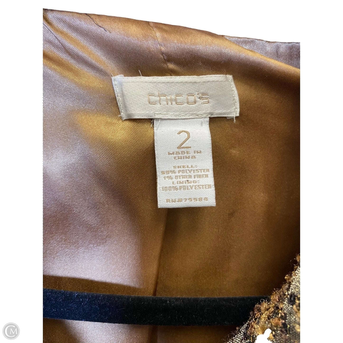 Jacket Moto By Chicos In Bronze, Size: L