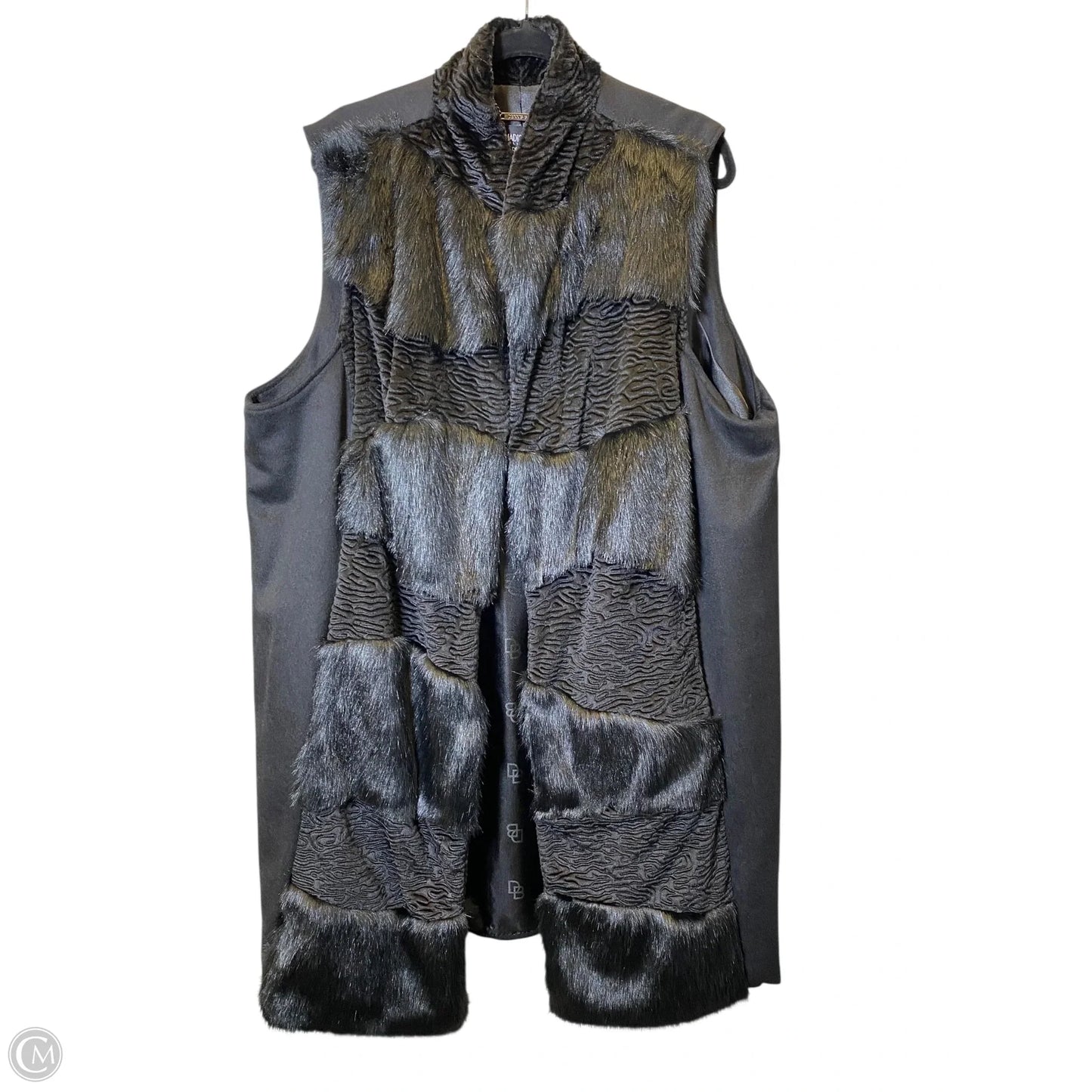 Coat Faux Fur & Sherpa By Dennis Basso Qvc In Black, Size: 2x