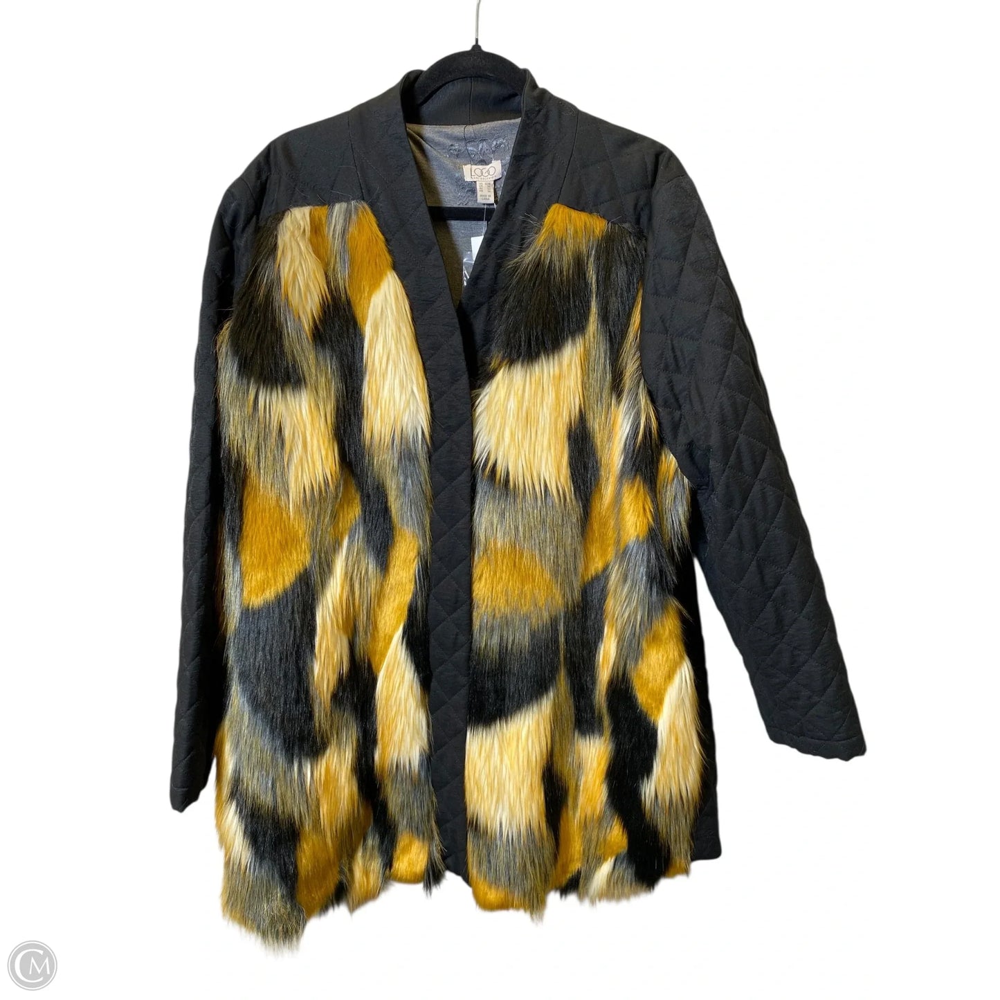 Coat Faux Fur & Sherpa By Logo In Black, Size: 22