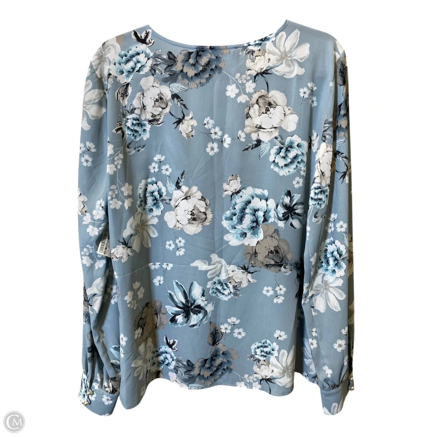 Top Long Sleeve Designer By Karl Lagerfeld In Floral Print, Size: Xl