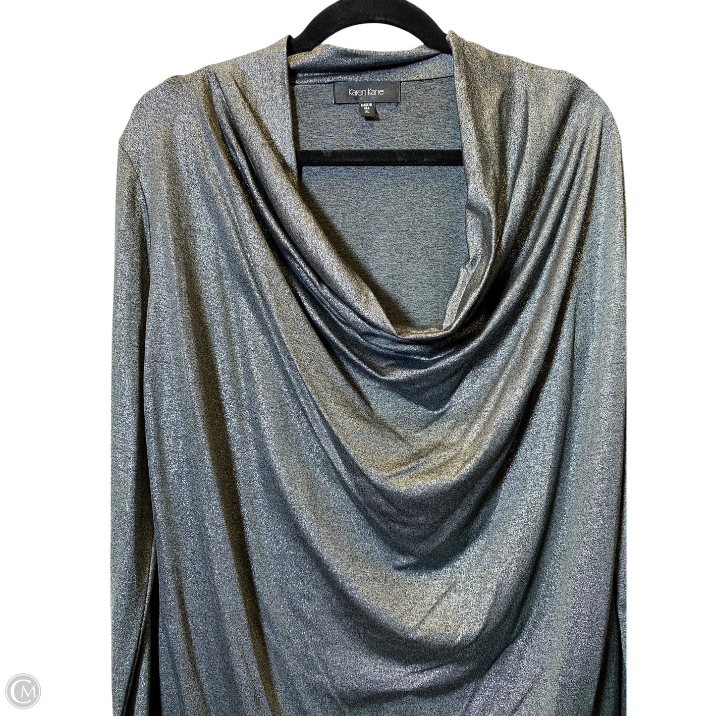 Top Long Sleeve By Karen Kane In Silver, Size: Xl