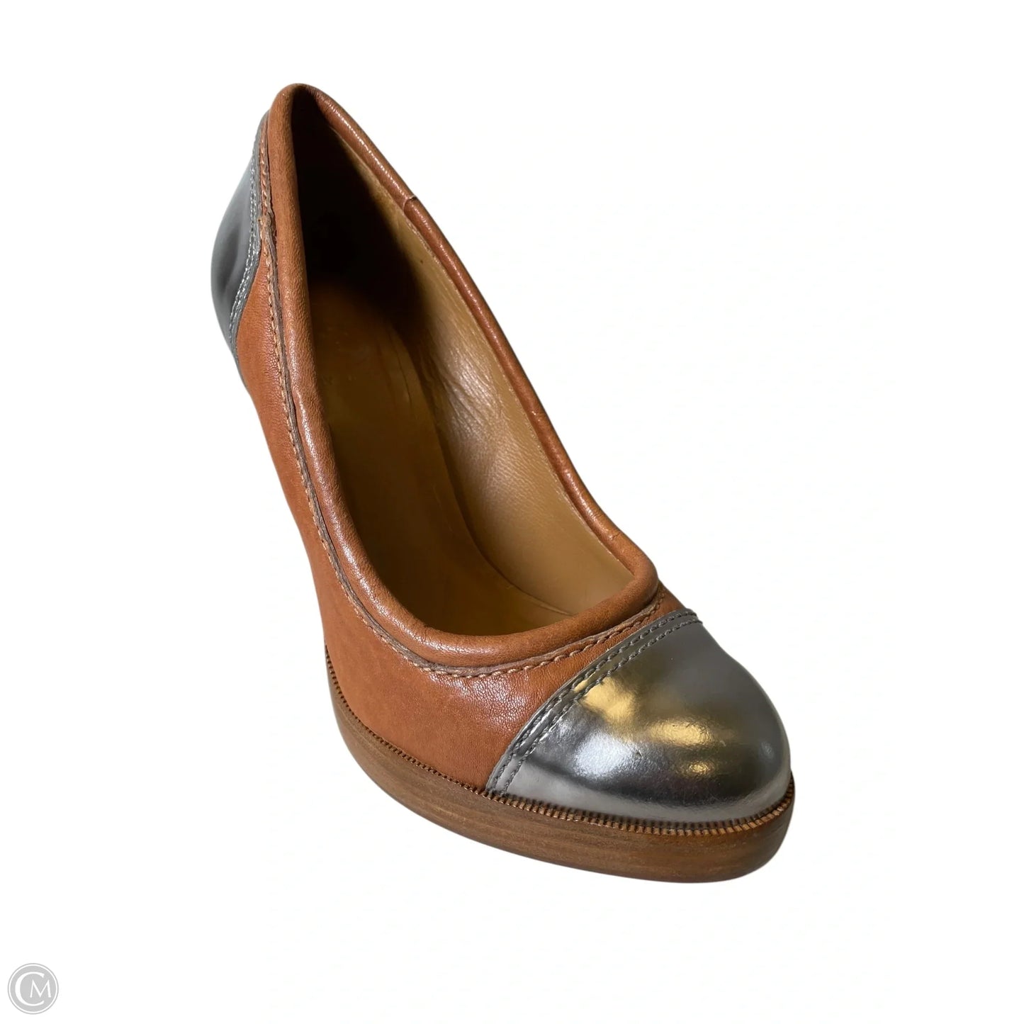 Shoes Designer By Tory Burch In Brown & Silver, Size: 8