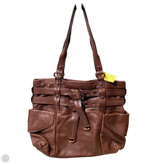 Handbag Leather By Makowsky, Size: Medium