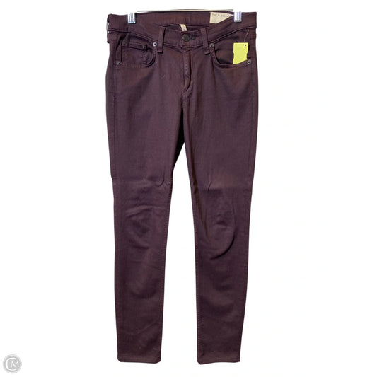 Jeans Jeggings By Rag And Bone In Maroon, Size: 4
