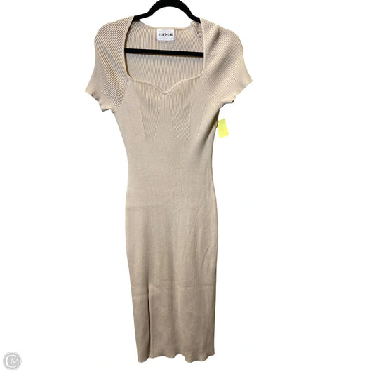 Dress Casual Midi By Olive And Oak In Tan, Size: L