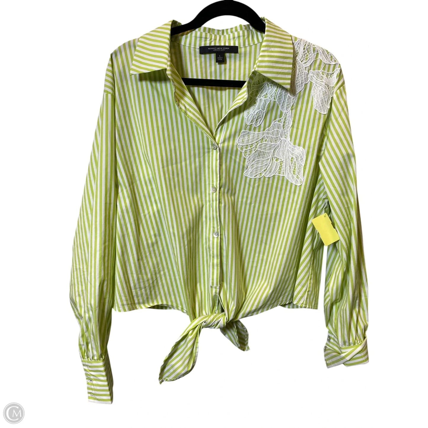 Top Long Sleeve By Marc New York In Striped Pattern, Size: L