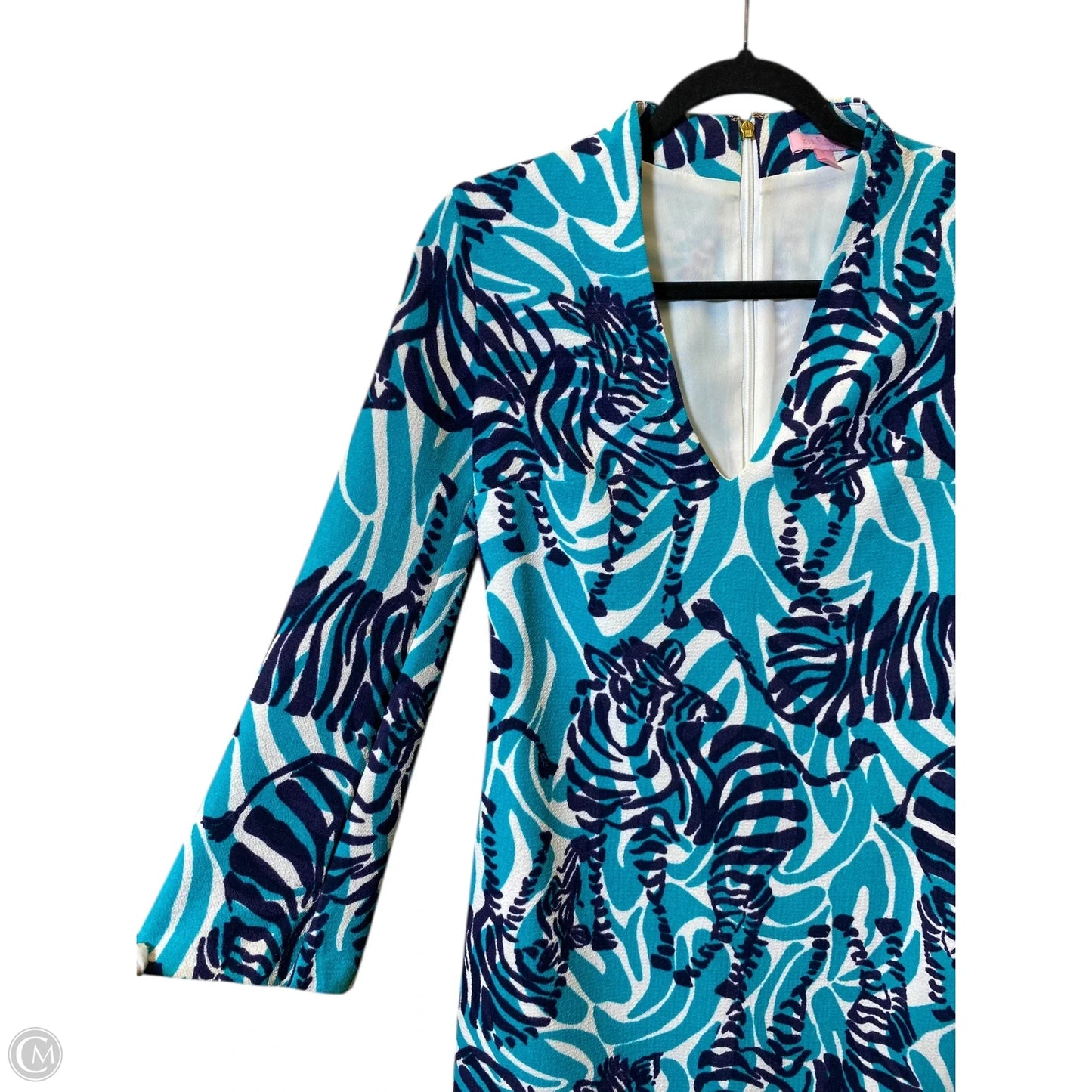 Dress Designer By Lilly Pulitzer In Blue & White, Size: 0