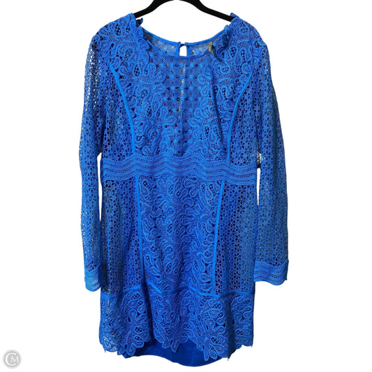 anthropologie blue dress short $160 Anthropologie Scalloped Mini Dress L blue color new nwt