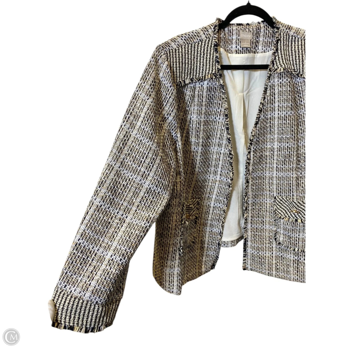 Jacket Moto By Chicos In Multi-colored, Size: Xxl