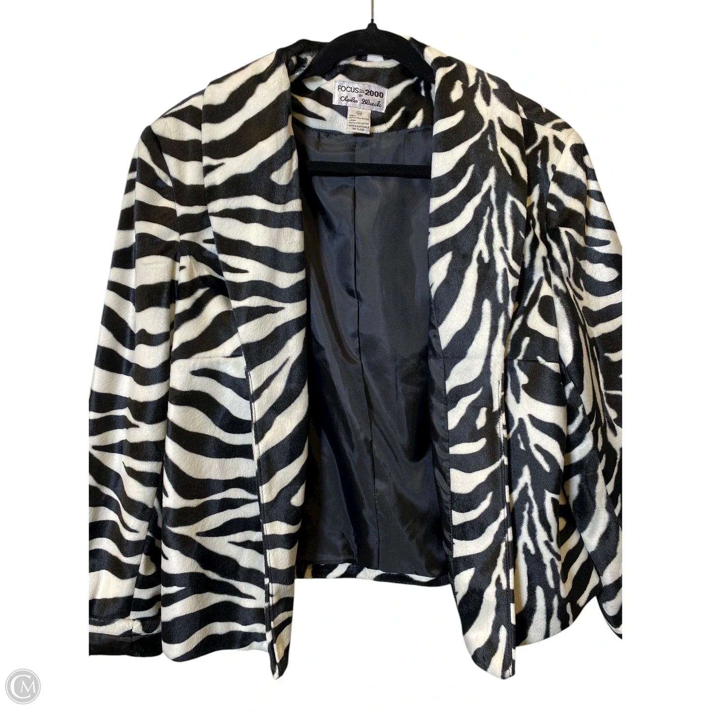 Jacket Faux Fur & Sherpa By Focus 2000 In Zebra Print, Size: 14