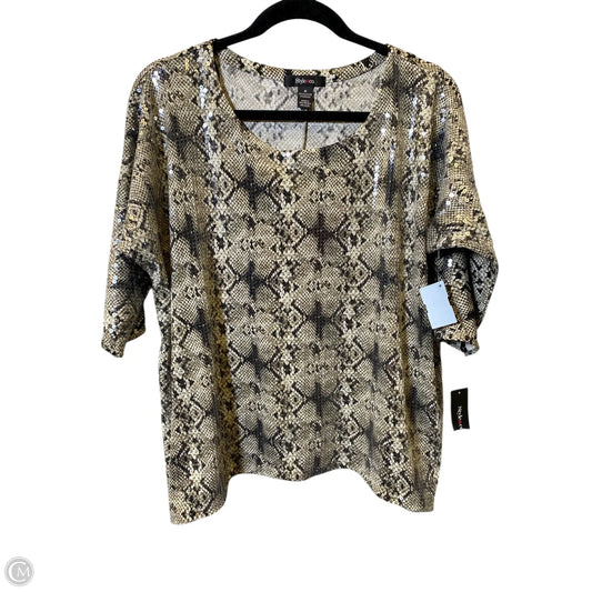 Top 3/4 Sleeve By Clothes Mentor In Snakeskin Print, Size: M
