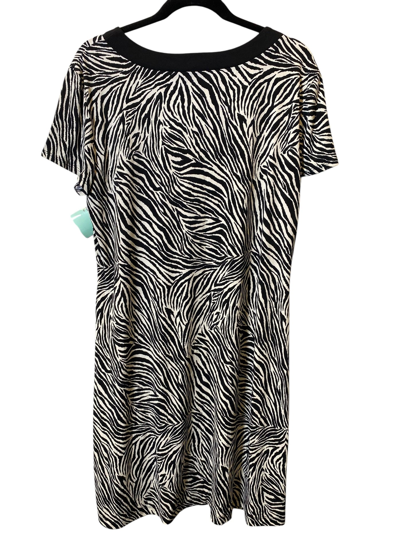 Dress Casual Midi By Chicos In Black & Cream, Size: Xl