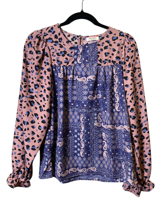 Top Long Sleeve By Andree By Unit In Multi-colored, Size: S