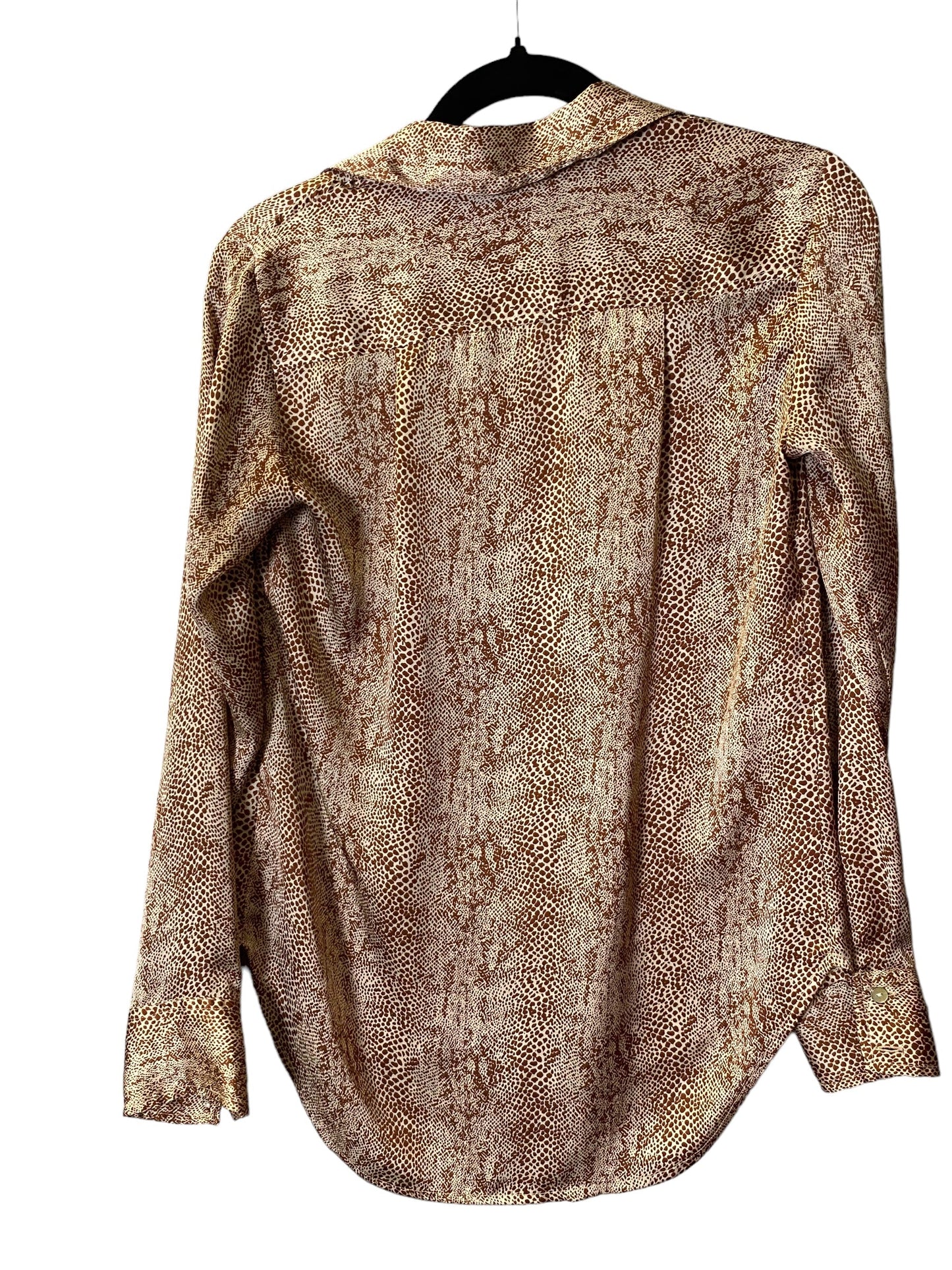 Blouse Long Sleeve By A New Day In Snakeskin Print, Size: Xs