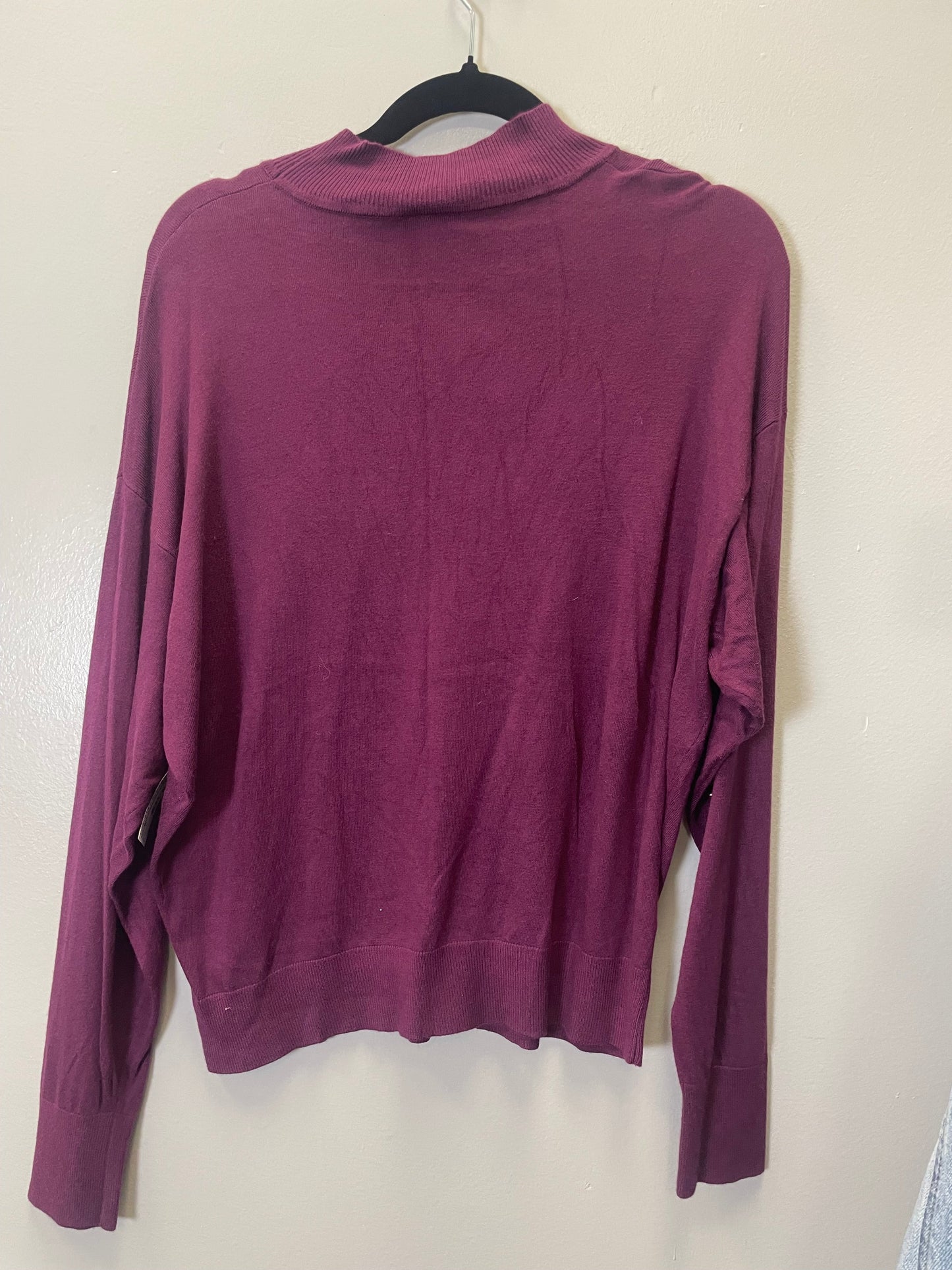 Sweater By Ann Taylor In Purple, Size: L