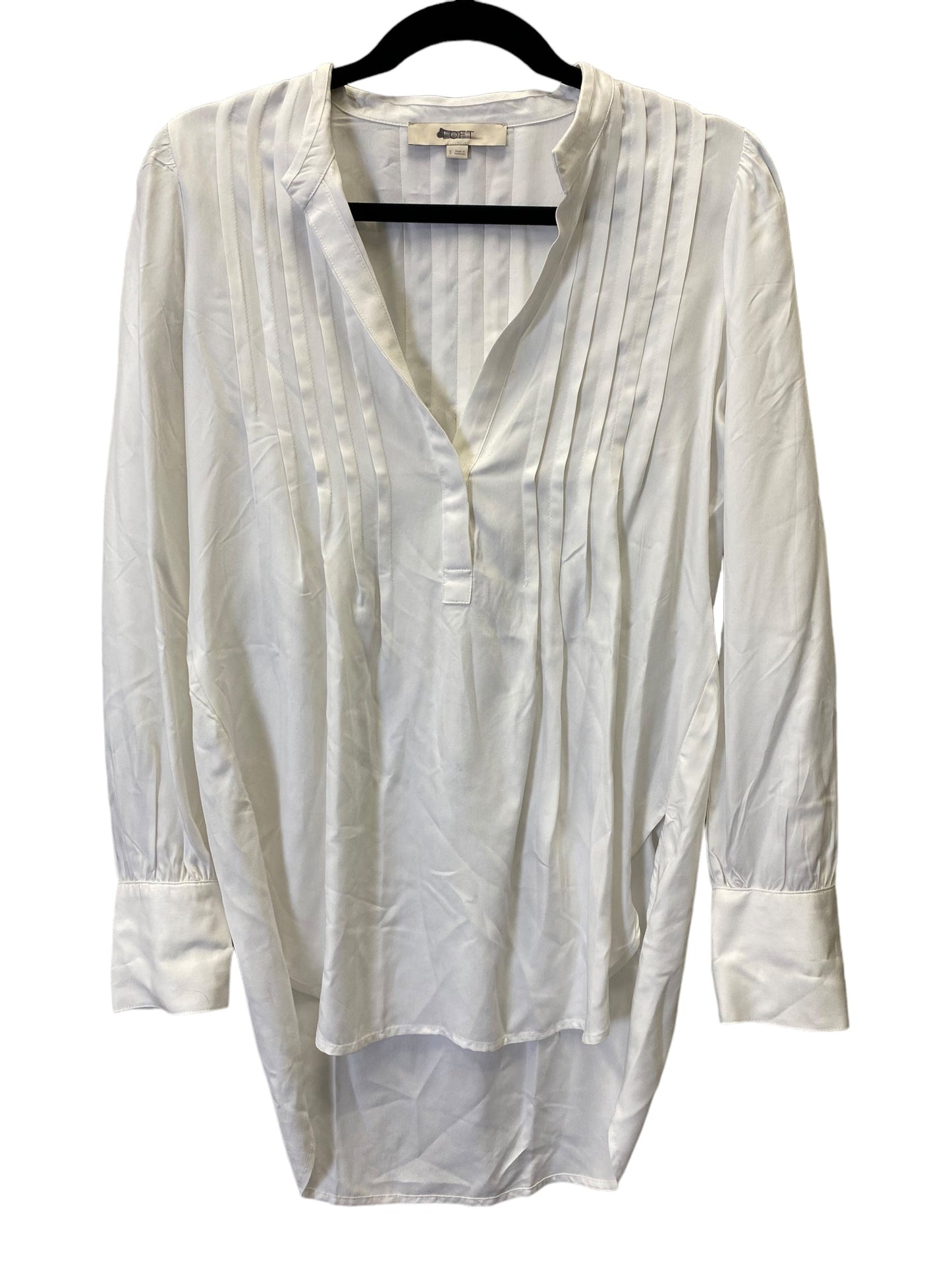 White Top Long Sleeve Loft, Size S