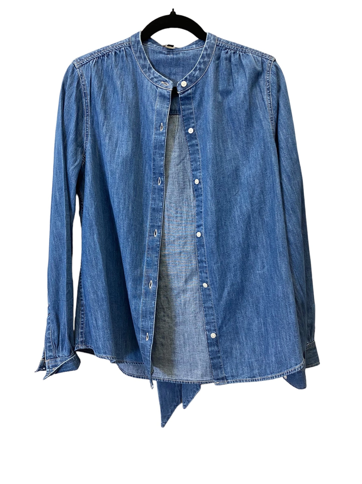 Blue Denim Blouse Long Sleeve Express, Size M