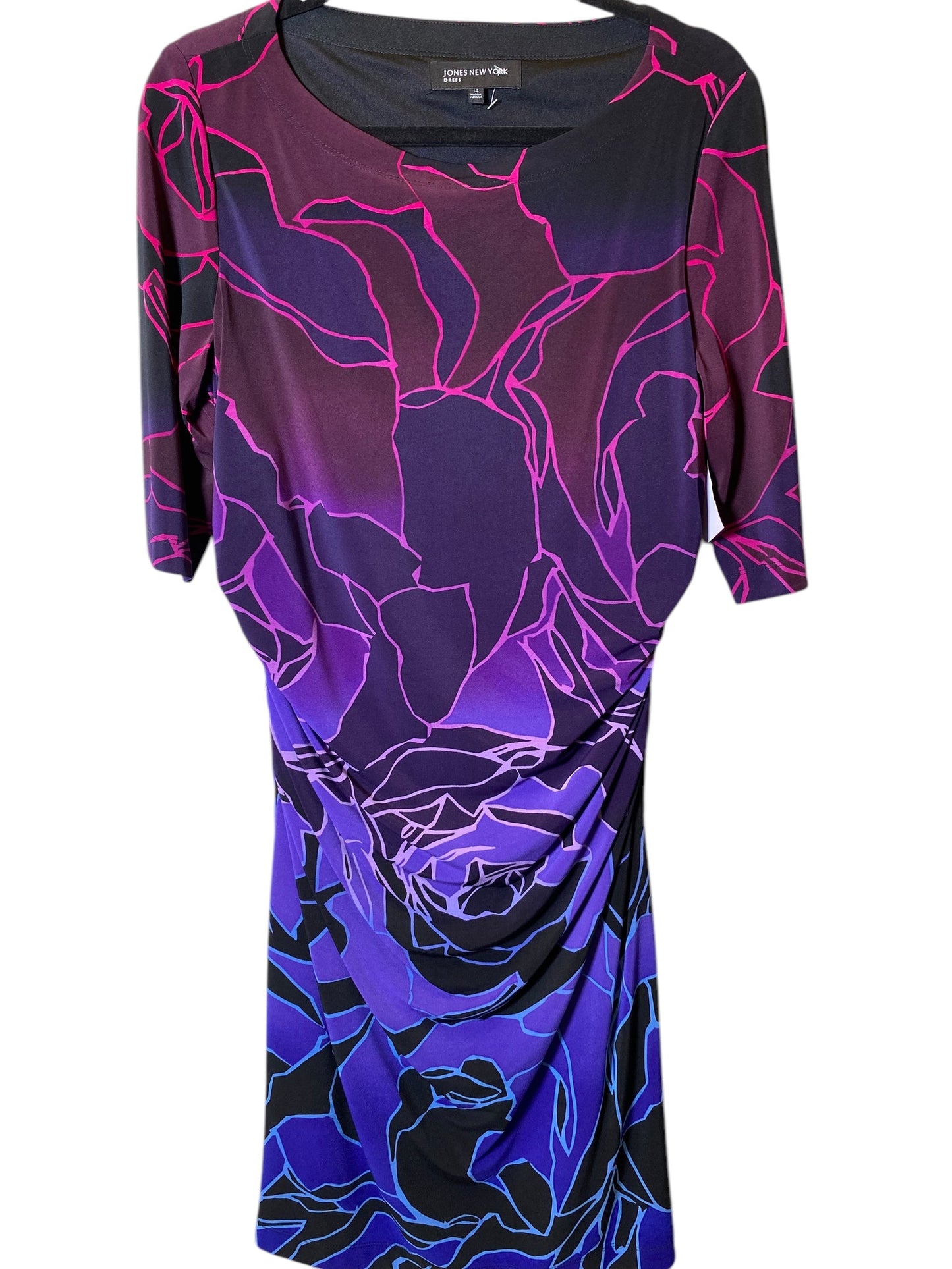 Dress Work By Jones New York In Black & Purple, Size: L