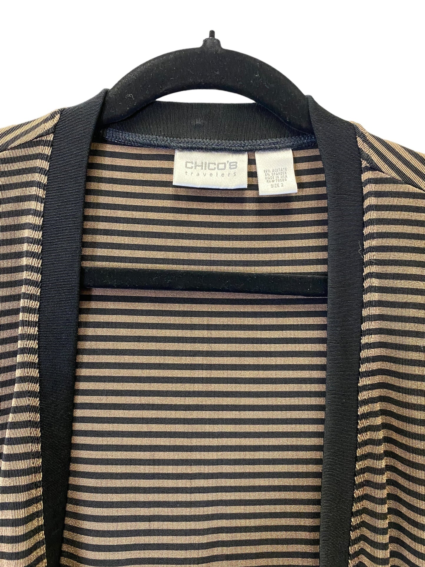 Striped Pattern Jacket Other Chicos, Size L