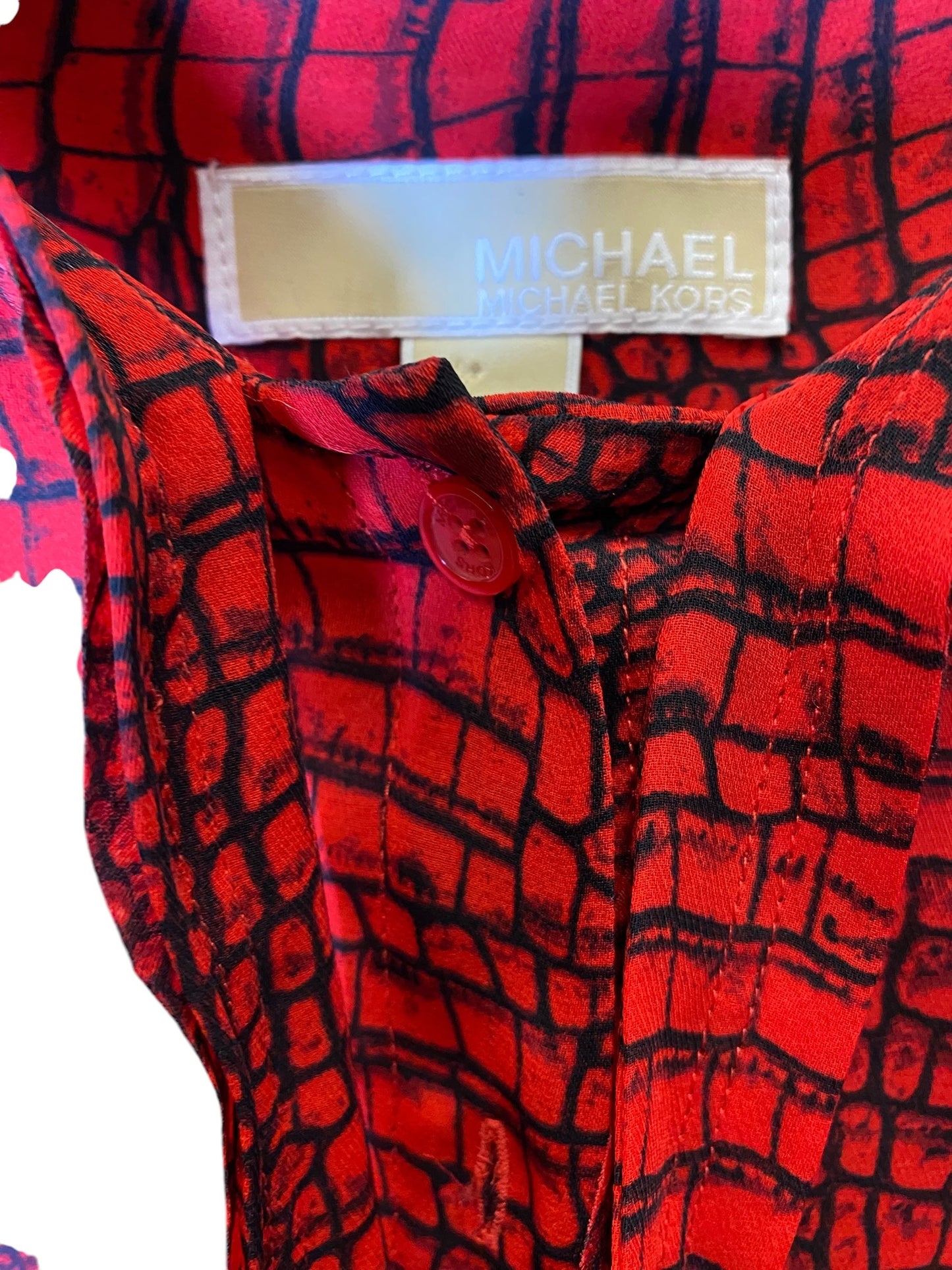 Top Long Sleeve By Michael Kors In Red, Size: L