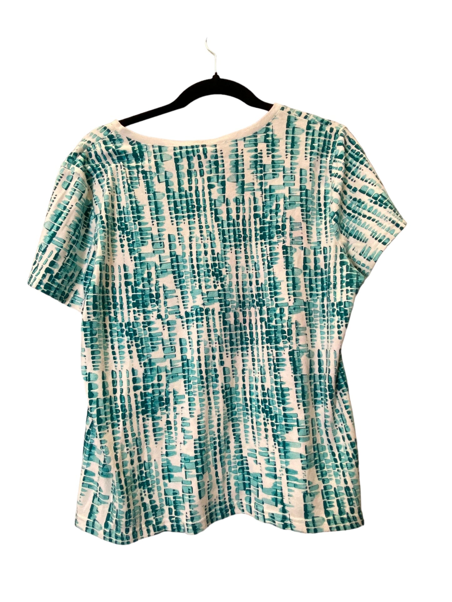 Top Short Sleeve By Karen Scott In Teal, Size: Xl