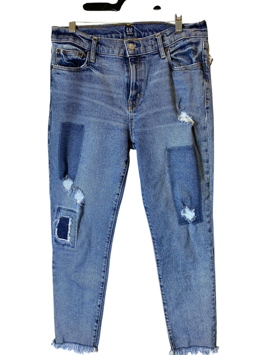 Jeans Straight By Gap In Blue Denim, Size: 8