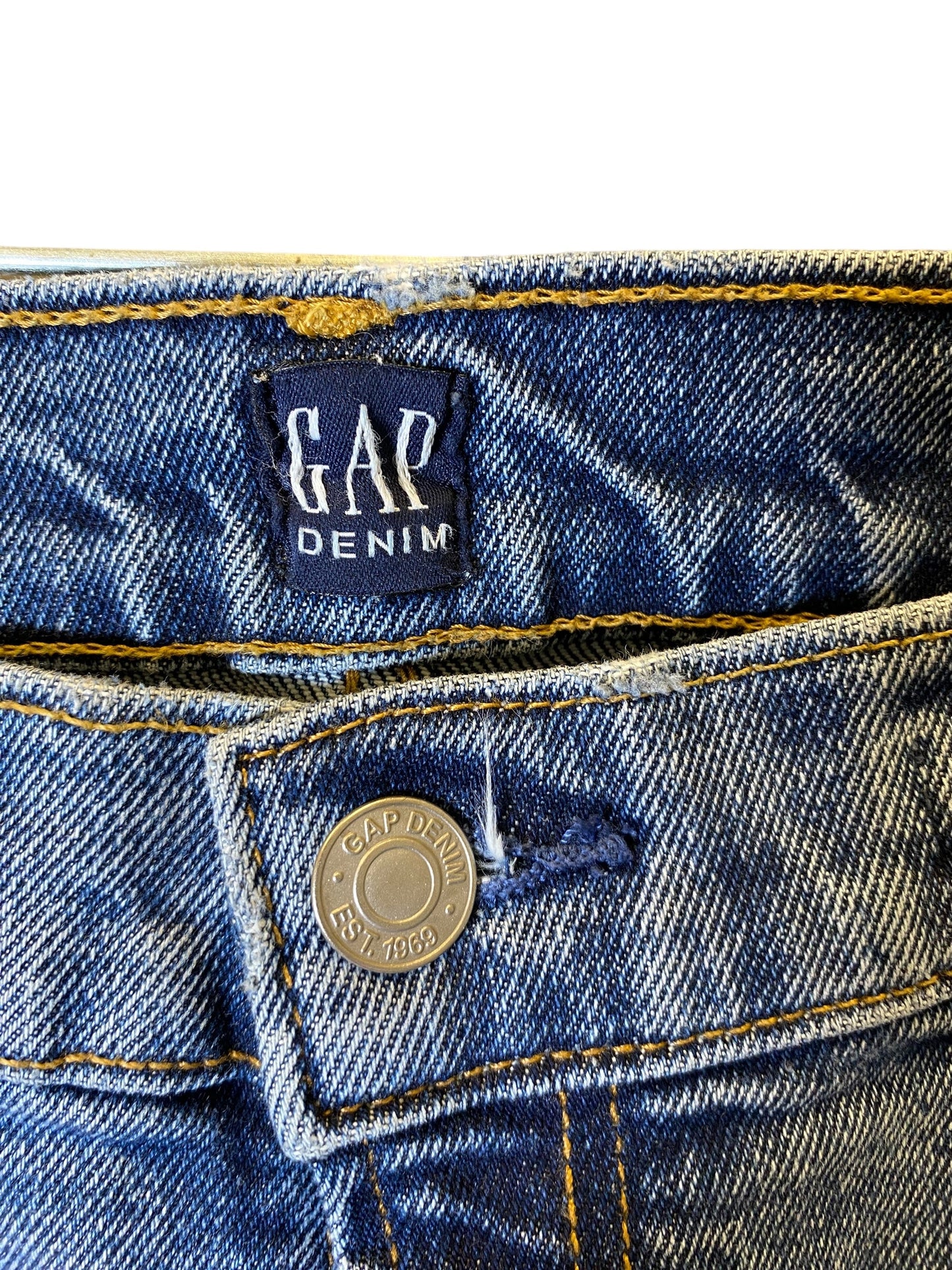 Jeans Straight By Gap In Blue Denim, Size: 8