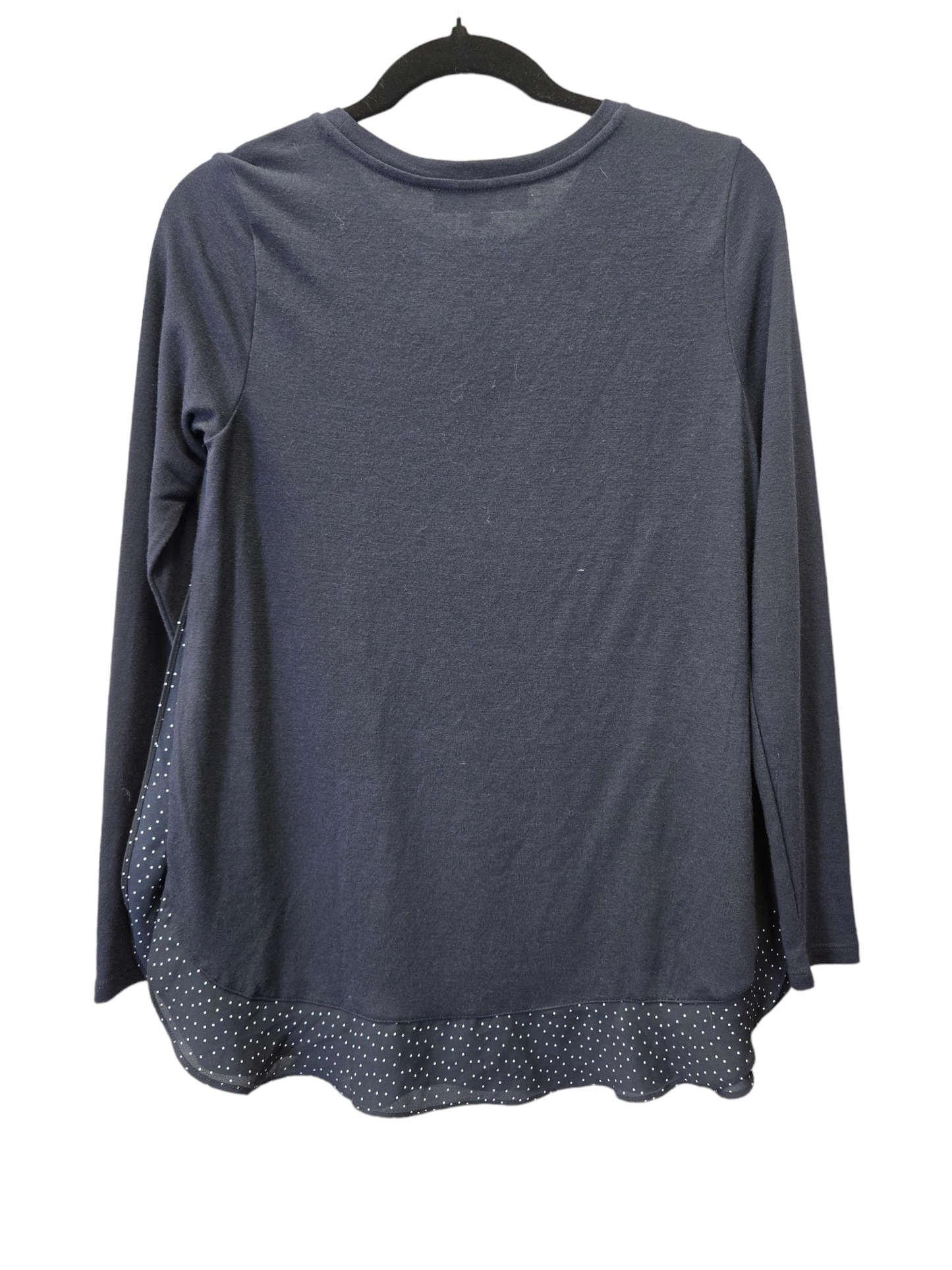 Navy Top Long Sleeve Loft, Size S