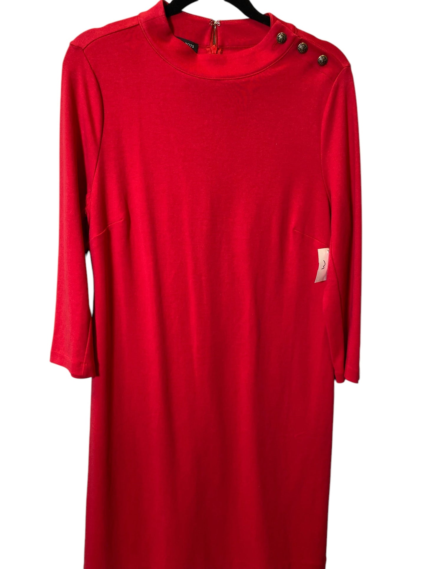 Dress Casual Midi By Talbots In Red, Size: L