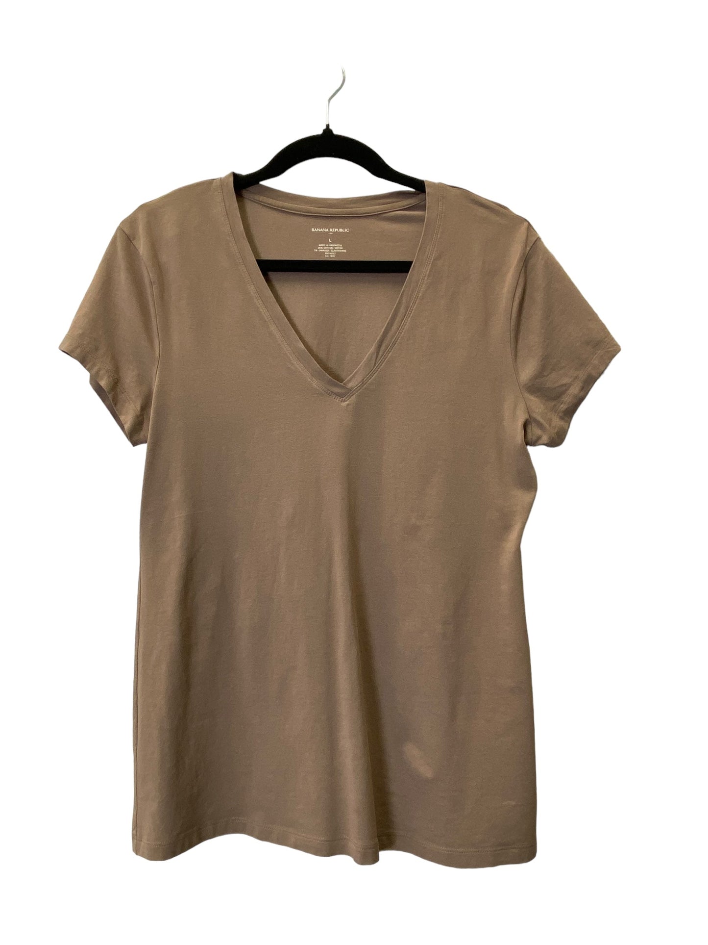 Top Short Sleeve By Banana Republic In Brown, Size: L